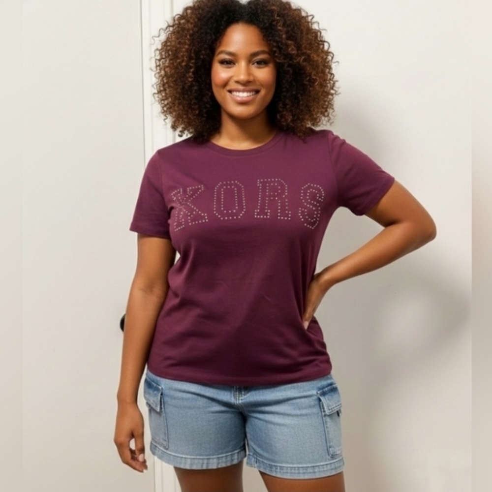Michael Michael Kors Women's Plum Short Sleeve Tee Size 1X